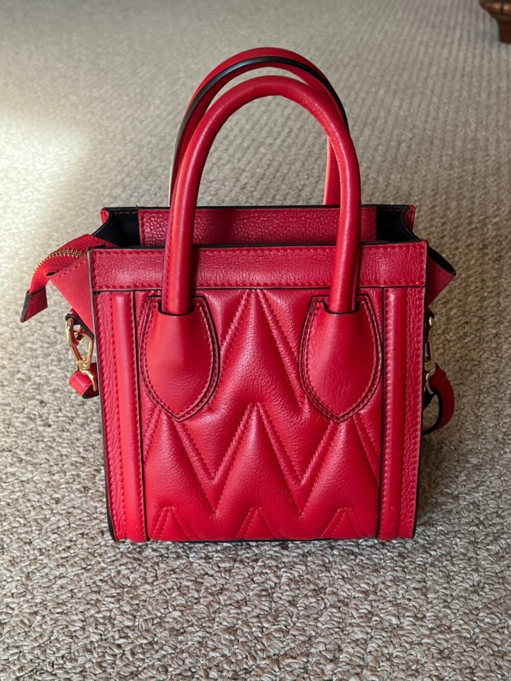 Valentino Eva Diamond Red Leather Quill Leather Crossbody Bag - Picture 7 of 12